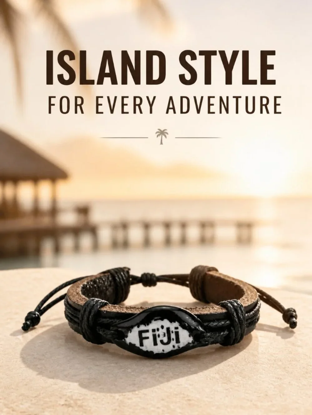 Fiji Leather Bracelet - Faith & Symbol Collection.